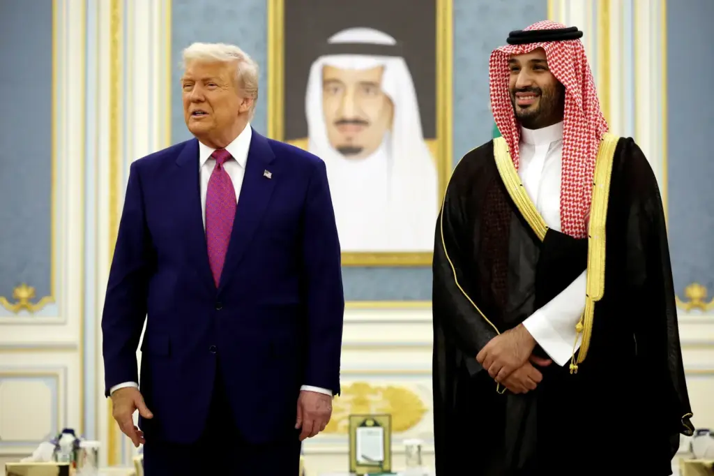 Saudi Crown Prince Mohammed bin Salman meeting US President Donald Trump in Washington DC during official visit 2025.